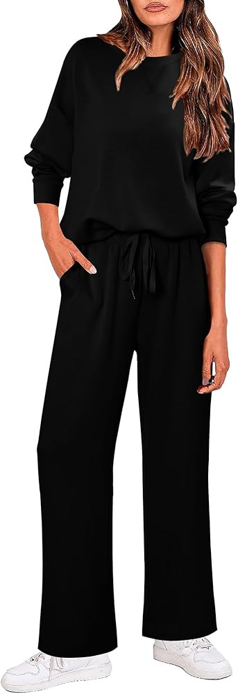 KISSMODA 2 Piece Sets for Women Sweatsuit Casual Tracksuit Long Sleeve Half Zip Sweatshirt Wide L... | Amazon (US)