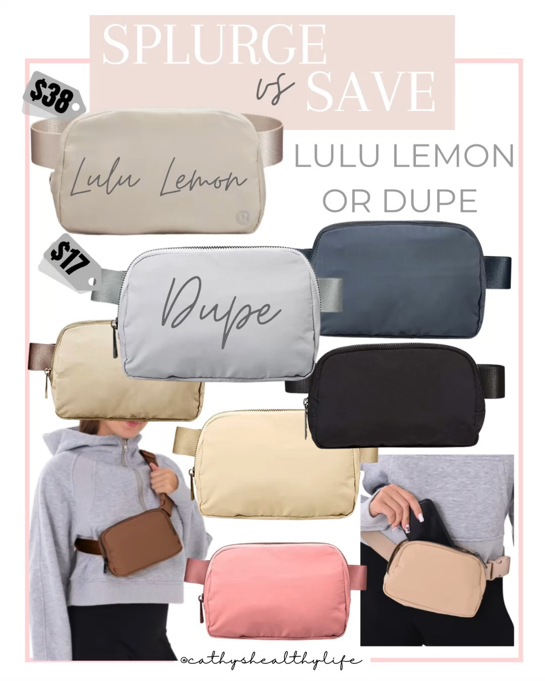 Are you saving or splurging? I’m saving! 

#amazonfind #lululemondupe #lululemon #beltbag #fannypack #crossbody

#LTKsalealert #LTKunder50 #LTKtravel