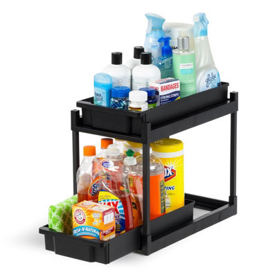 IRIS USA 2-Tier Under Sink Organizer, 1 Pack, Storage with Sliding Drawers - Versatile solution for Office, Kitchen or Bathroom - Black | Target