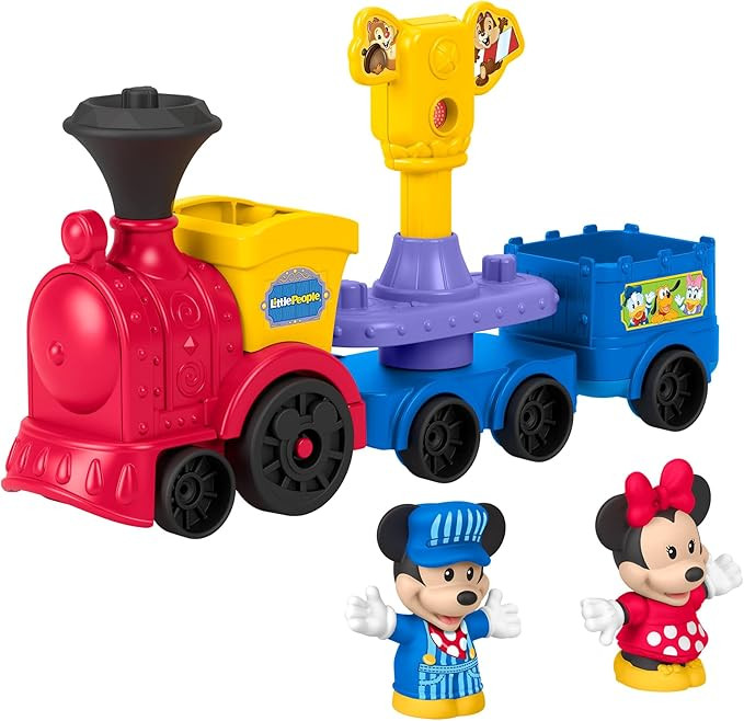 Fisher-Price Little People Toddler Toy Disney Jr Mickey & Minnie Musical Train with 2 Figures for... | Amazon (US)