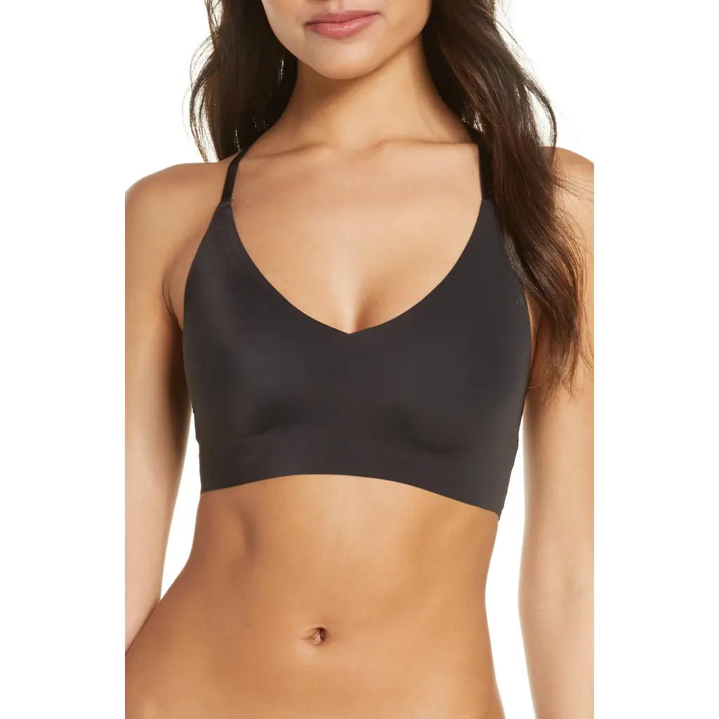 True & Co Triangle Lace Racerback Bralette in Black at Nordstrom, Size Medium | Nordstrom