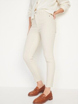 High-Waisted Rockstar 360° Stretch Super Skinny White Ankle Jeans for Women | Old Navy (US)
