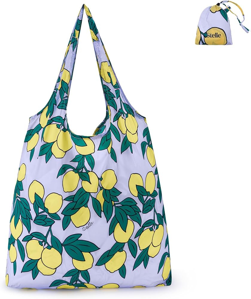 Stelle Lightweight Reusable Grocery Bag with Handles Ripstop Nylon Foldable Tote Shopping Bags fo... | Amazon (US)