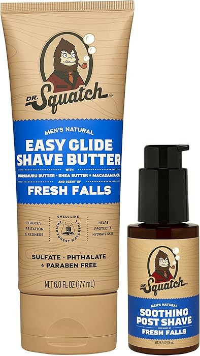 Dr. Squatch Fresh Falls Smooth Shave Bundle - Easy Glide Butter + Soothing Post Shave - Natural I... | Amazon (US)