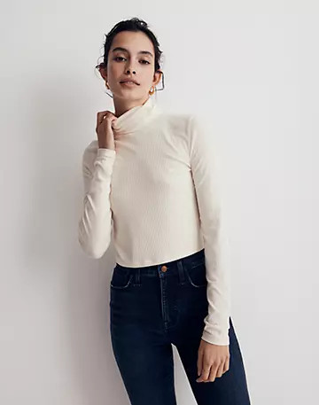 Ribbed Supercrop Turtleneck Top | Madewell