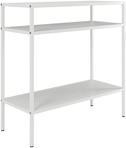 Henn&Hart Contemporary Metal Side Table with Metal Shelves in Matte White | Amazon (US)