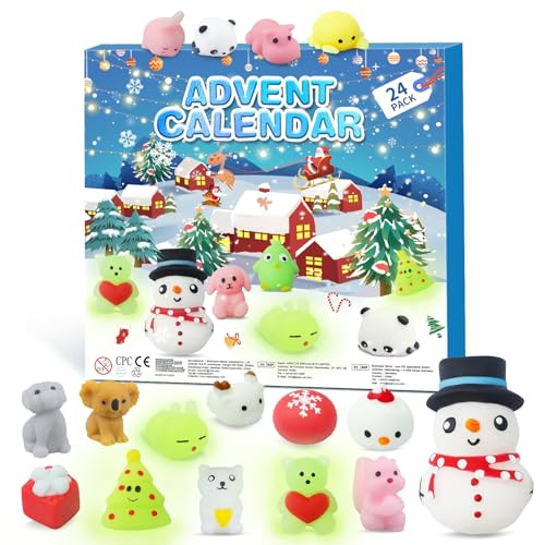 Mochi Advent Calendar 2025, Luminous 24 Days of Christmas Countdown Calendar, 24 Pcs Squishies Fidget Advent Calendar, Christmas Gift Ideas for Kids | Amazon (US)
