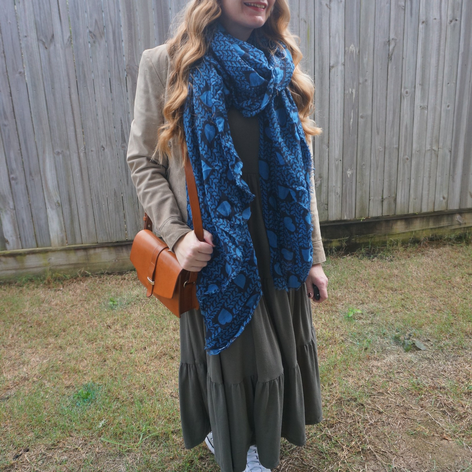 Thrifted vintage leather jacket, Kmart Anko olive green tiered midi dress, Converse, vintage Sezane bag and Stella McCartney heart print scarf 💙

#LTKaustralia #LTKworkwear #LTKwinter