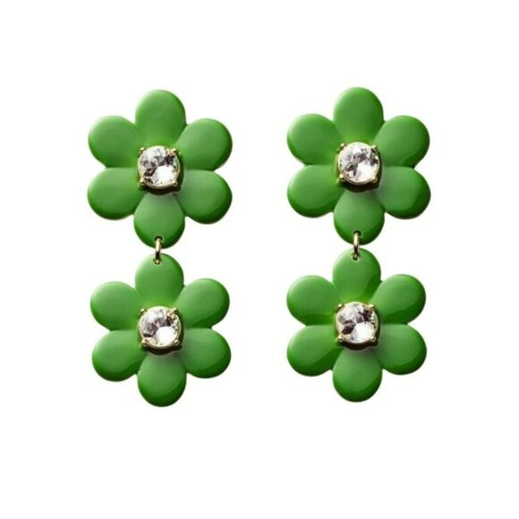 Kate Spade New York X Target Green Floral Linear Dangle Earrings Limited Edition | Poshmark