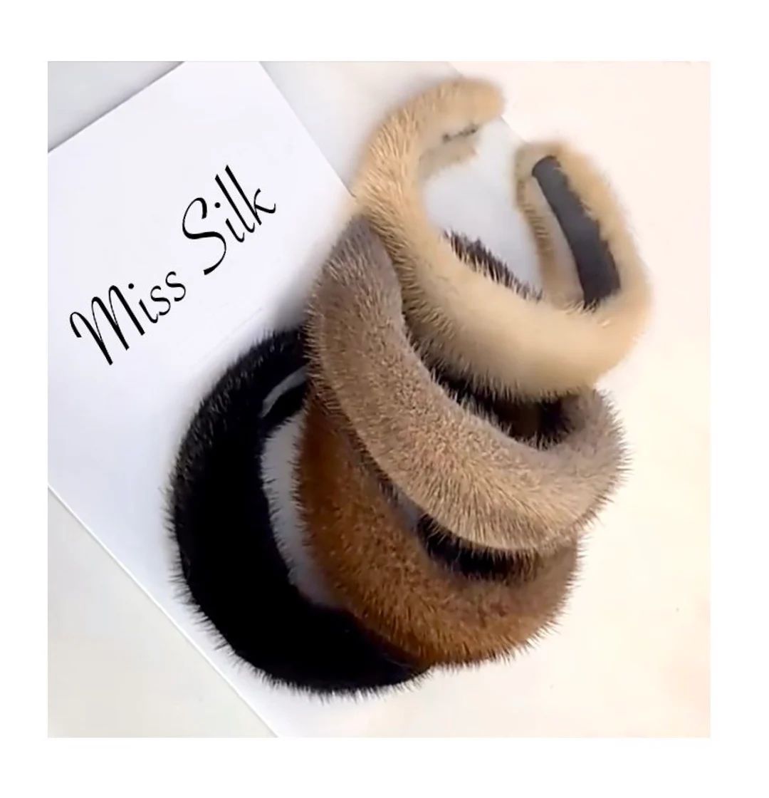 Natural Mink Fur Headband Fur Accessories - Etsy | Etsy (US)