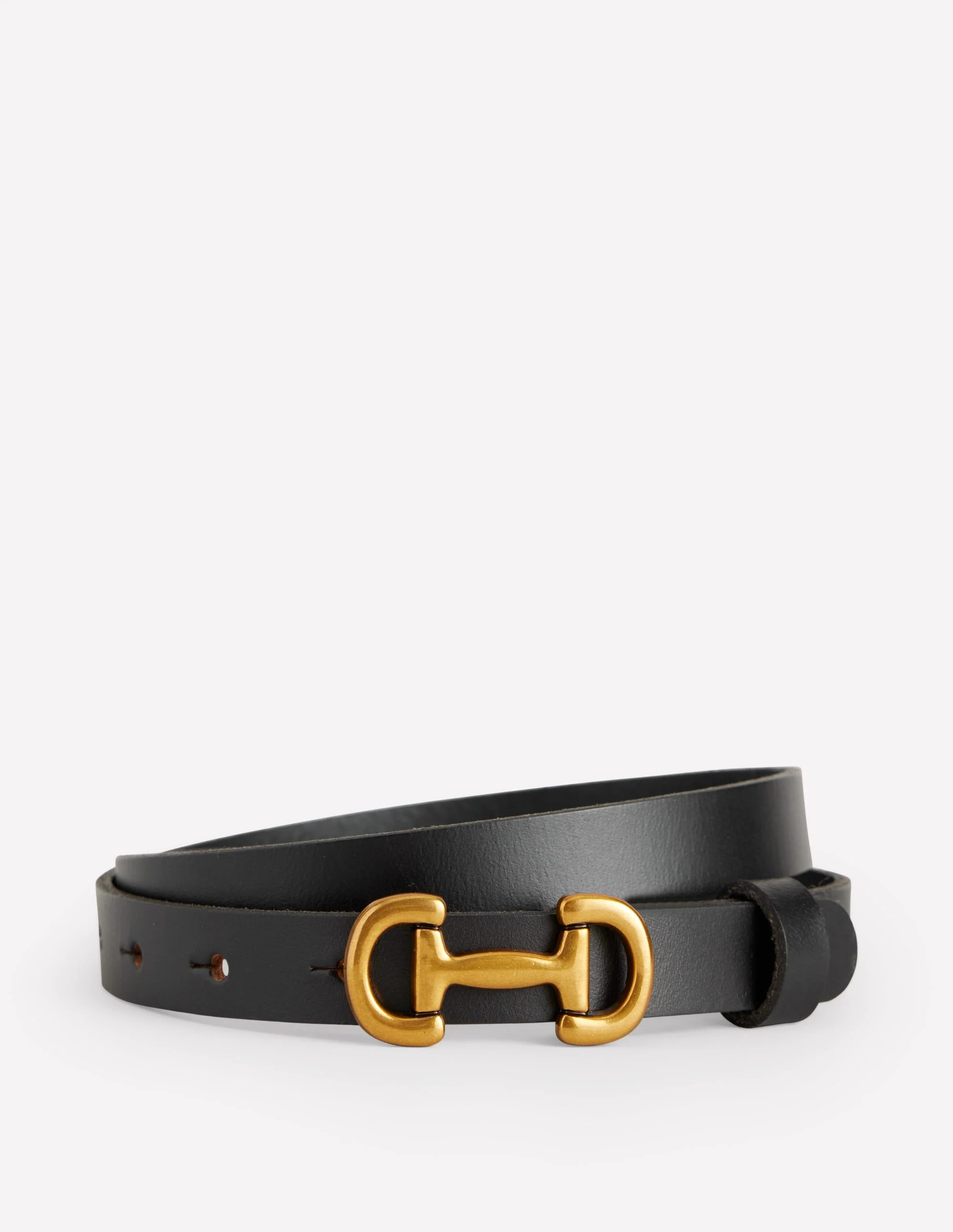 Iris Skinny Snaffle Trim Belt-Black | Boden UK