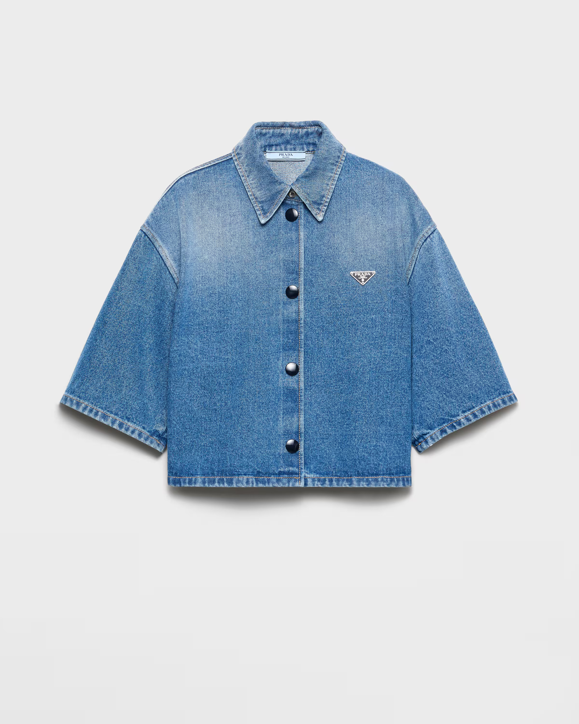 Cropped denim shirt | Prada US
