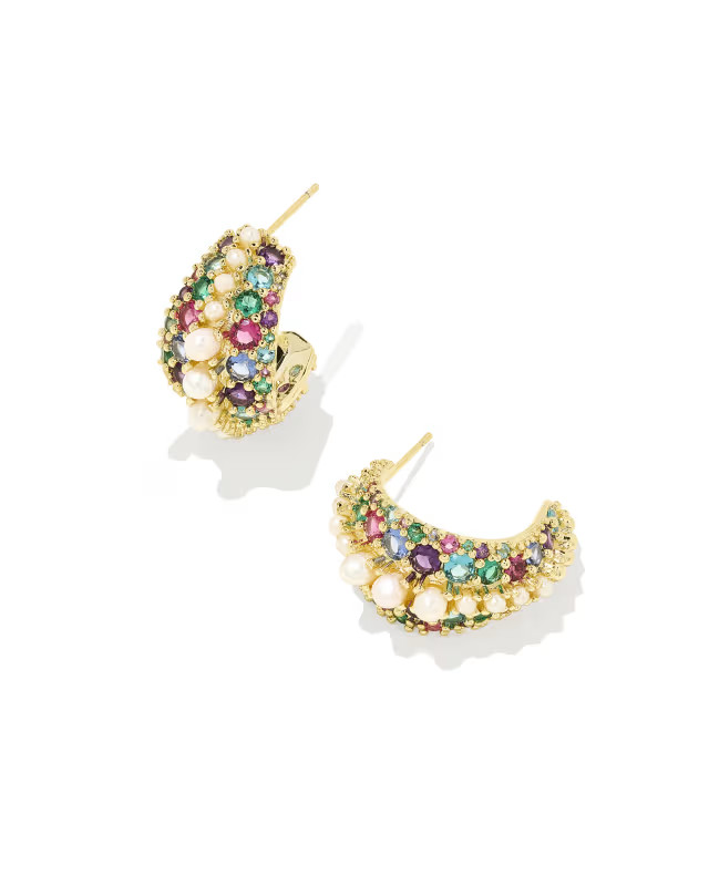 Krista Gold Hoop Earrings in Multi Mix | Kendra Scott