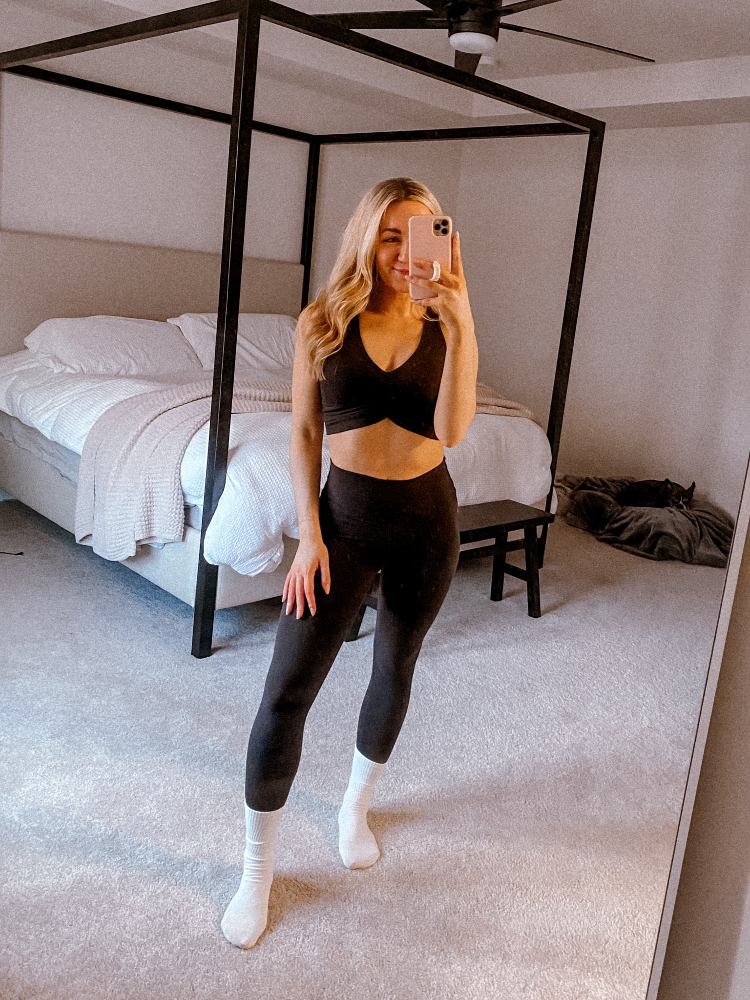 Small in the sports bra (runs big should’ve done an XS)
XS in the leggings (should’ve done an XXS)

#LTKFindsUnder100 #LTKActive #LTKFitness