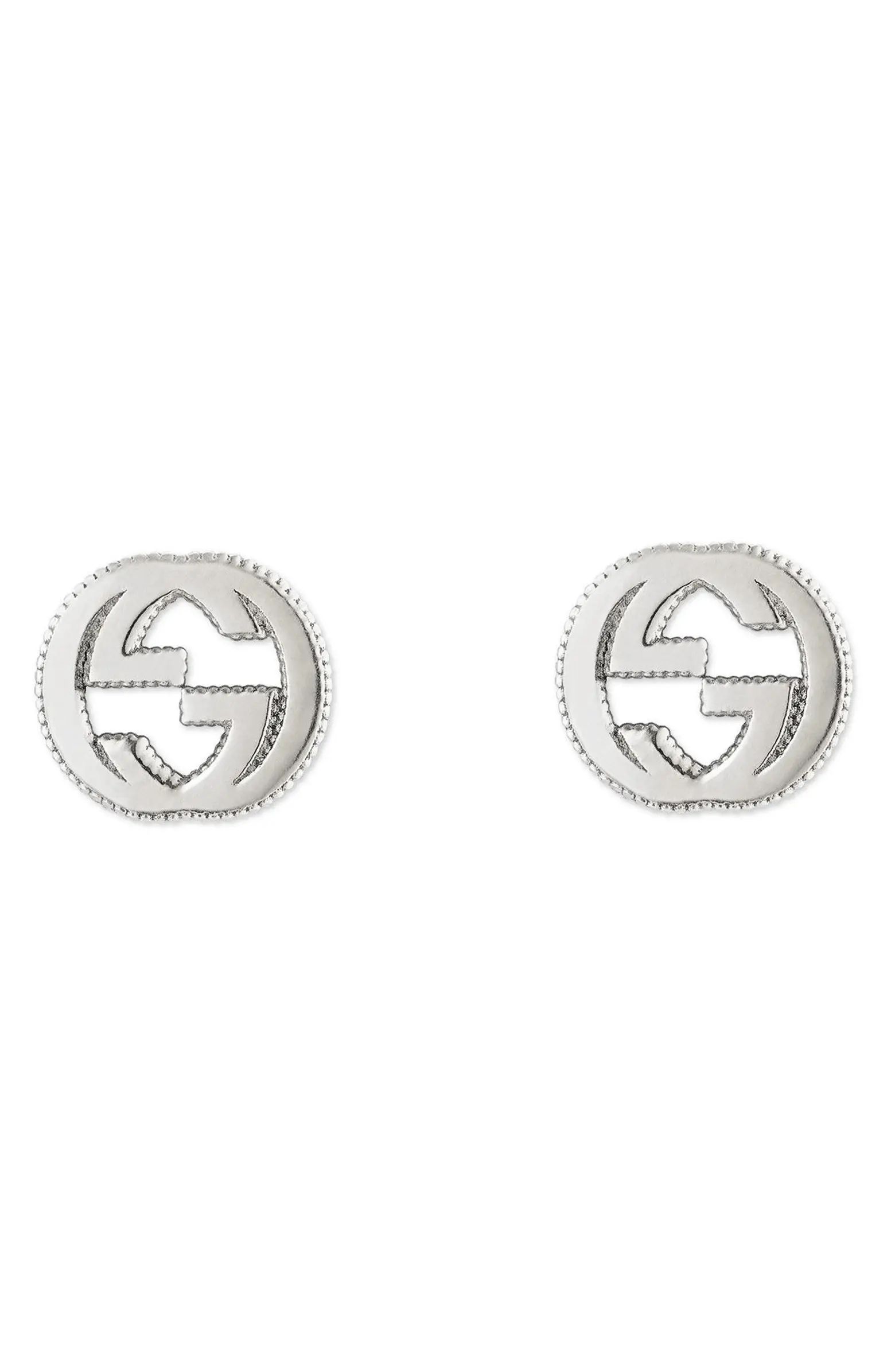 Silver Interlocking-G Stud Earrings | Nordstrom