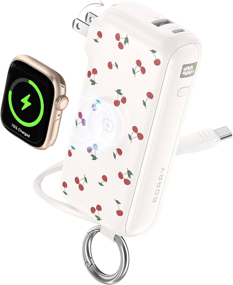 RORRY Flow Portable Charger, 10000mAh 40W Fast Charging Power Bank with Built-in USB C Cable and ... | Amazon (US)