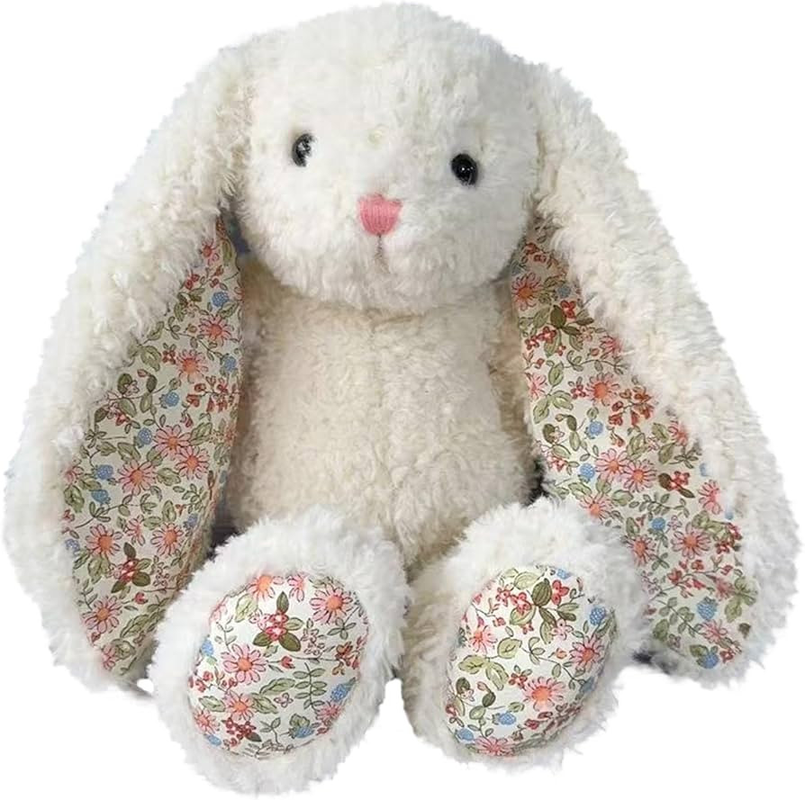 Floral Bunny Stuffed Animal French Style Romantic Rabbit Plush Toy Easter Basket Stuffers Birthda... | Amazon (US)