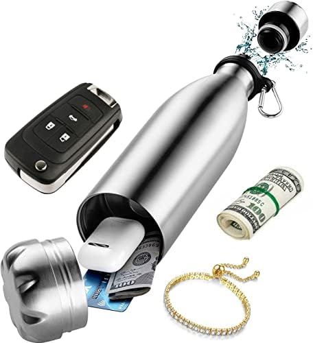 Amazon.com: Diversion Safe Water Bottle - Stainless Steel Bottle with Hidden Compartment for Card... | Amazon (US)