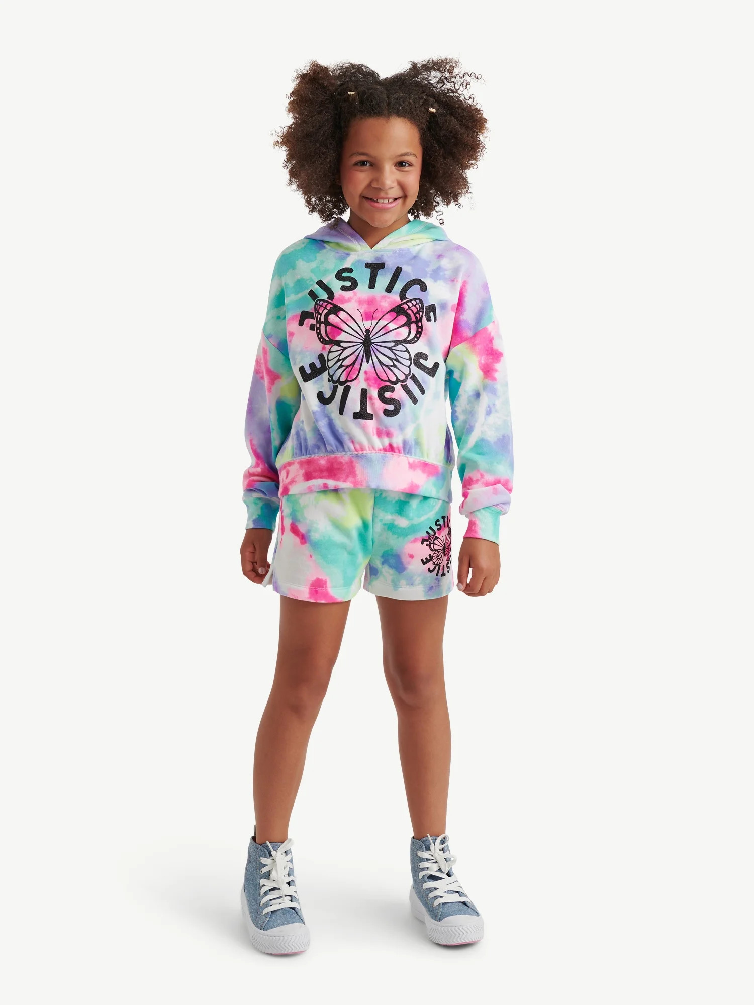 Justice Girls Fleece Hoodie and Short 2-Piece Set, Sizes XS-XLP | Walmart (US)