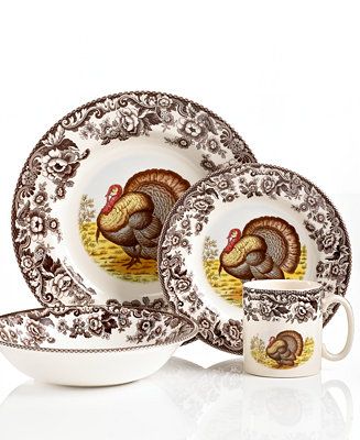 Spode Dinnerware, Woodland Turkey Collection & Reviews - Dinnerware - Dining - Macy's | Macys (US)