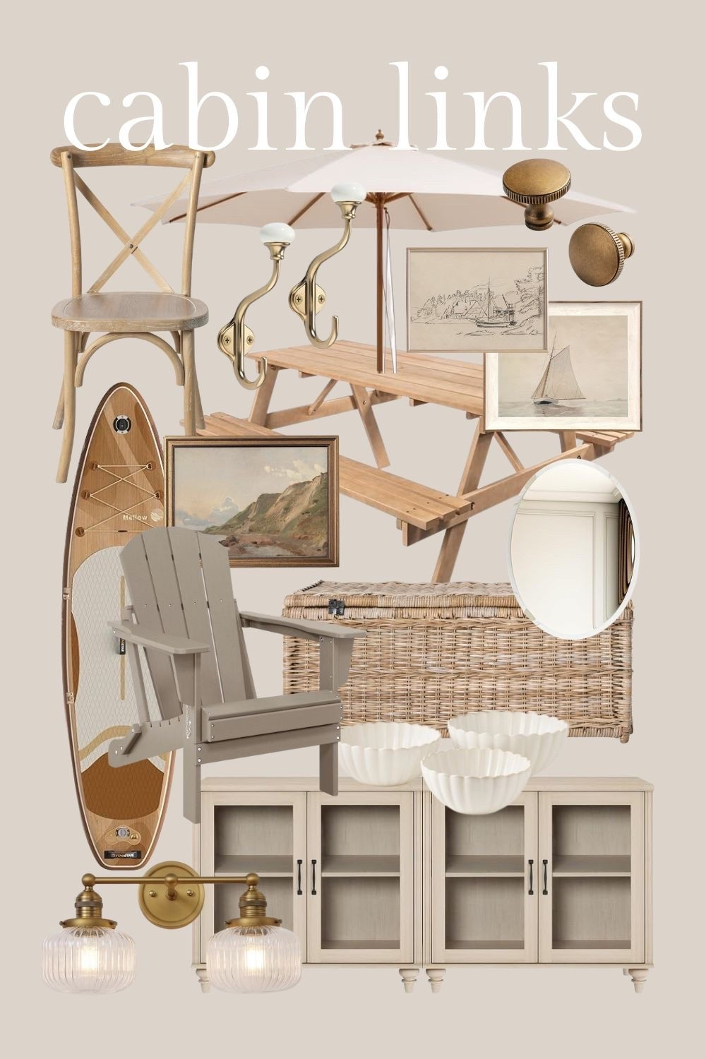 We bought a cabin! We are staring out with nothing but the cabin and a dock. Here’s some of the furniture and decor I’ve ordered so far. We get the keys this week!