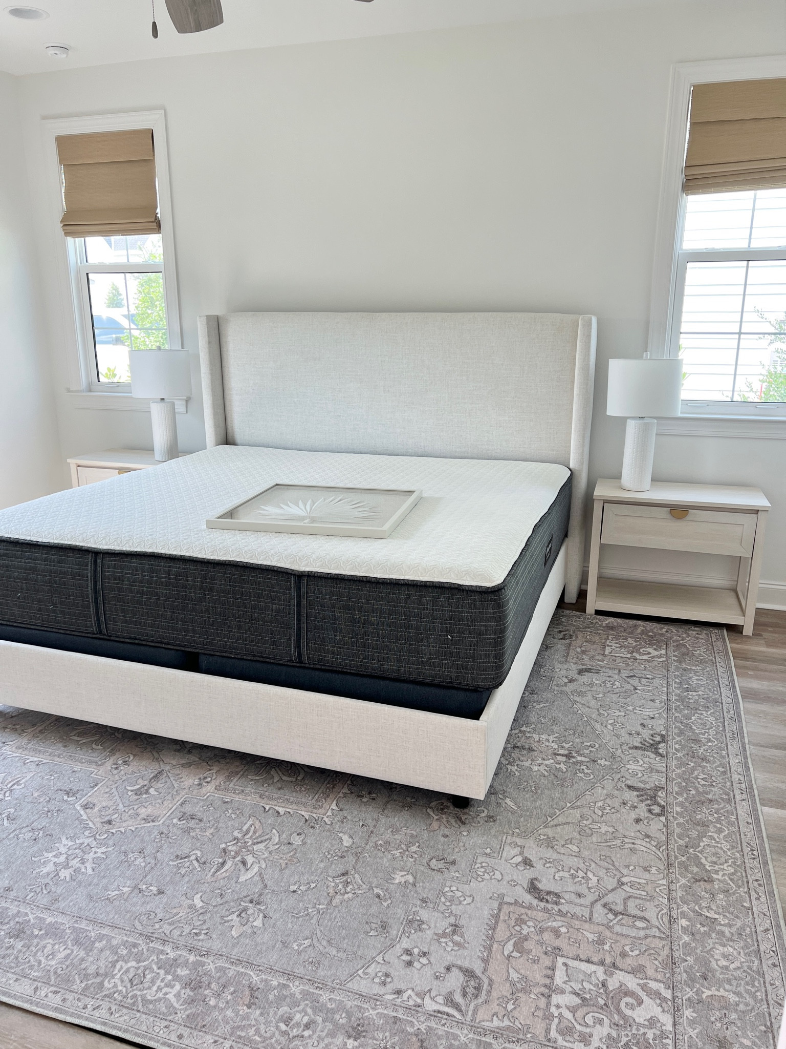 Neutral bedroom.  Ivory rug. Capri ivory shades.  

#LTKsalealert #LTKhome #LTKstyletip