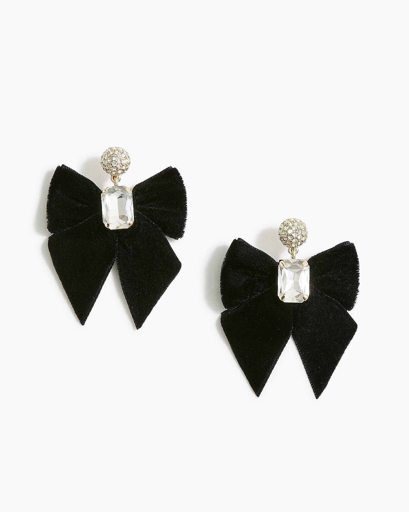 Velvet bow crystal statement earrings | J.Crew Factory