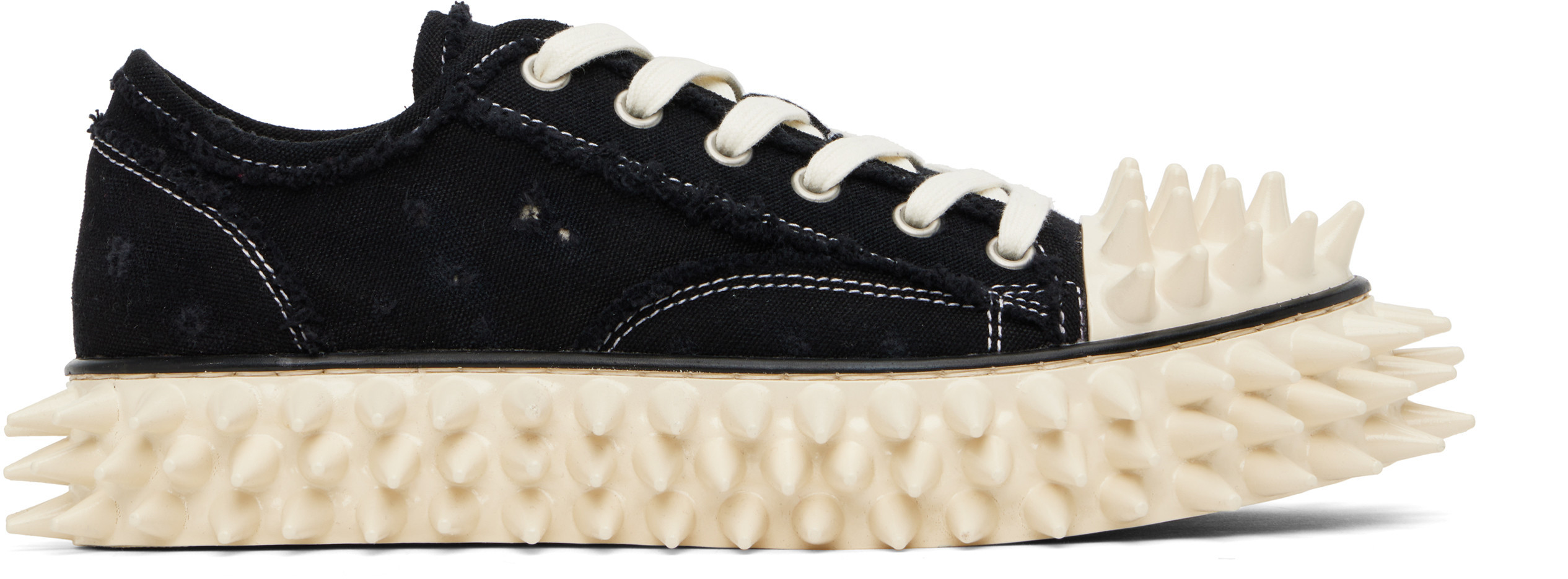 doublet Black Spiky Canvas Sneakers | SSENSE