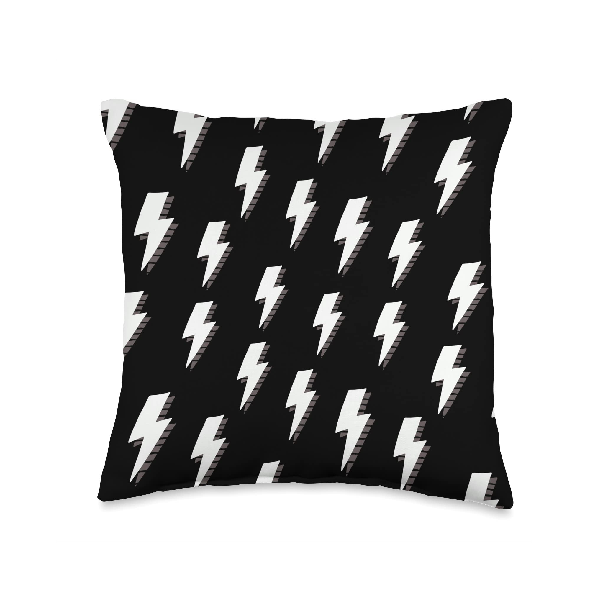 Black and white Lightning Bolt Pattern Cute Trendy Throw Pillow | Amazon (US)