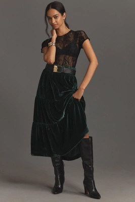 The Somerset Maxi Skirt: Nina Pace Velvet Edition | Anthropologie (US)