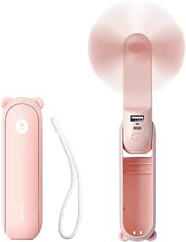 JISULIFE Handheld Fan, 3 IN 1 Mini Hand Fan, Portable USB Rechargeable Small Pocket Fan, Battery ... | Amazon (UK)