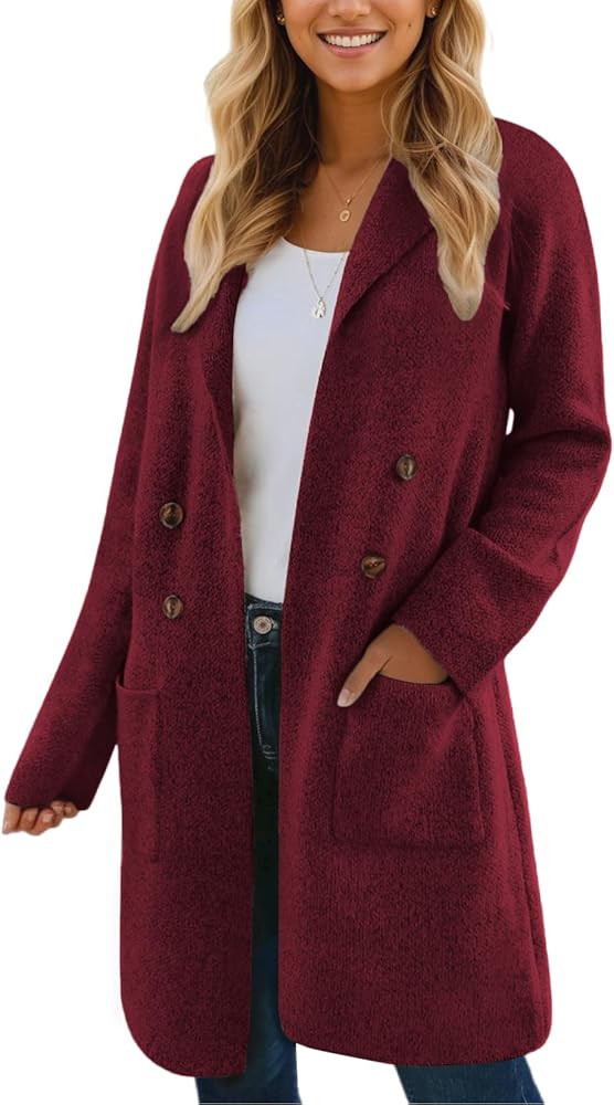 VIMPUNEC Fall Long Cardigan Sweaters for Women Trendy Open Front Coats Knit Winter Jackets Coatig... | Amazon (US)