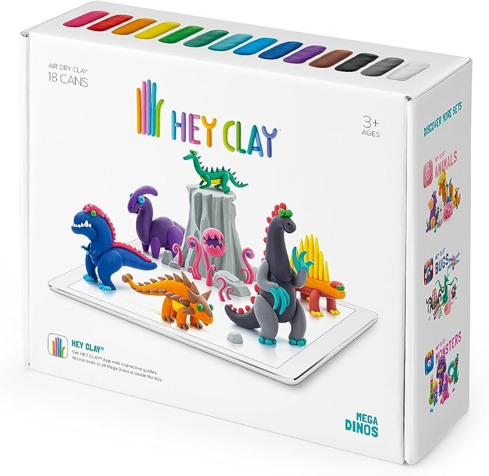 HEY CLAY Mega Dinos Set - Colourful Modeling Air Dry Clay for Kids - Air Dry Clay Kit 15 cans and... | Amazon (CA)