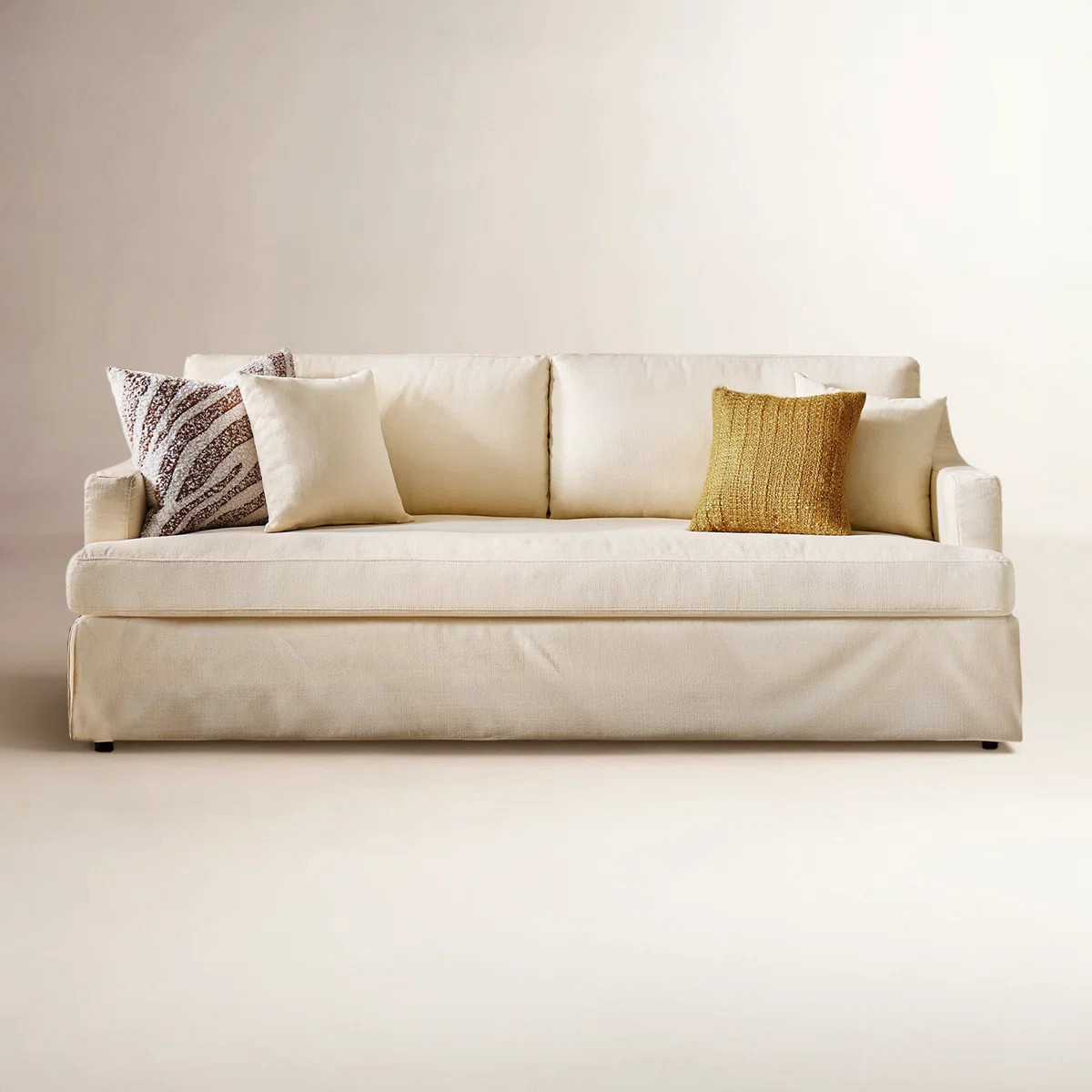 Raimund 88" Farmhouse Fully Assembled Square Arm  Slipcovered Sofa With Down Blend Fill | Wayfair North America