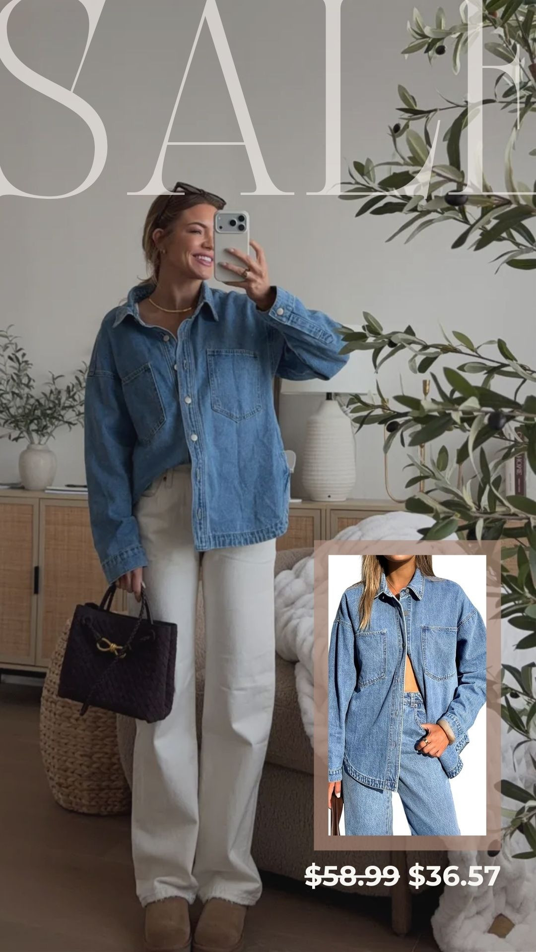 this denim top from amazon is 38% off right now // wearing a small

winter fashion, sale alert, amazon fasahion, finds under 50, new arrivals, spring fashion, casual outfit, denim, michele jaliene 

 #LTKootd #LTKSeasonal #LTKSaleAlert