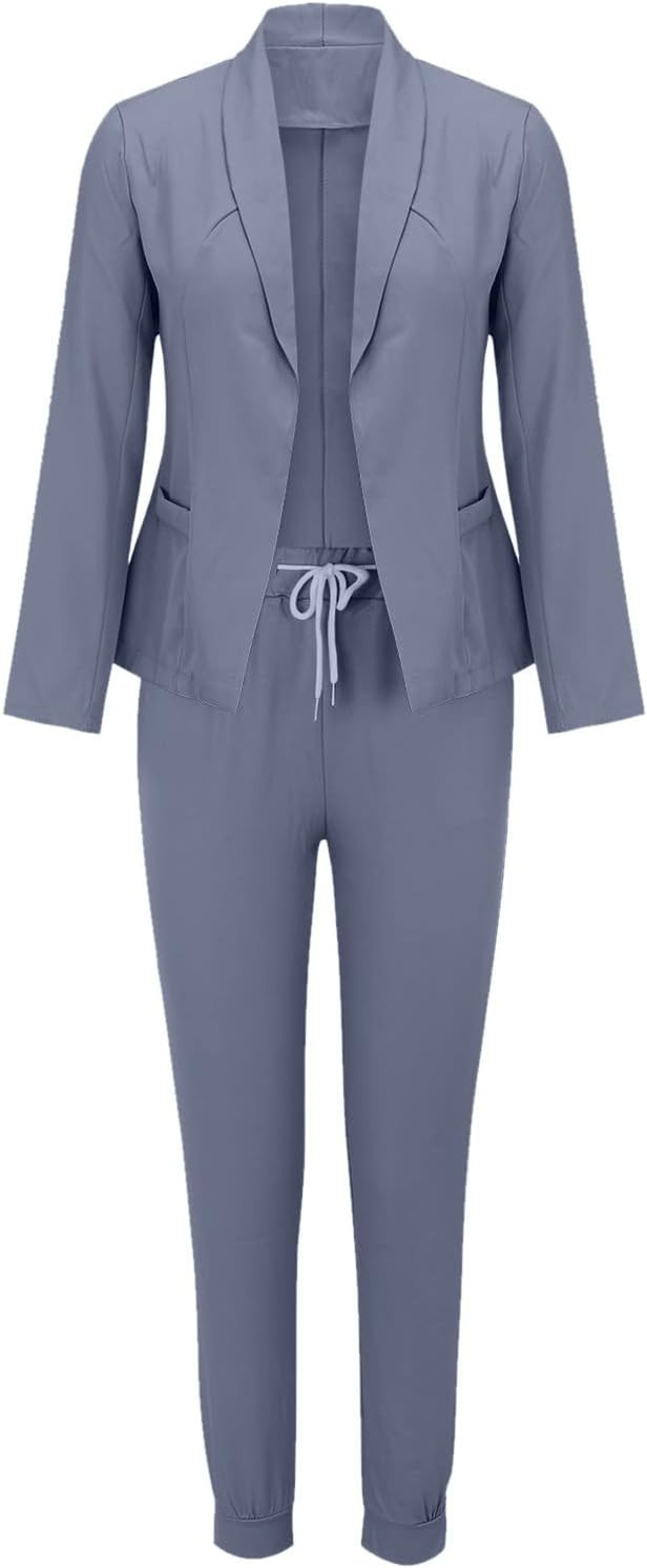 Womens Spring Suit Set Dressy Casual Business Work 2 Piece Outfits for Office Open-Front Blazer a... | Amazon (US)