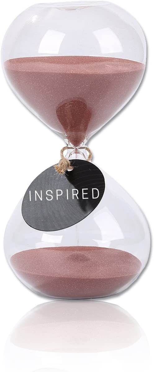 SWISSELITE Biloba 6 Inch Puff Sand Timer/Hourglass 60 Minutes - Cocoa Color Sand - Inspired Glass... | Amazon (US)