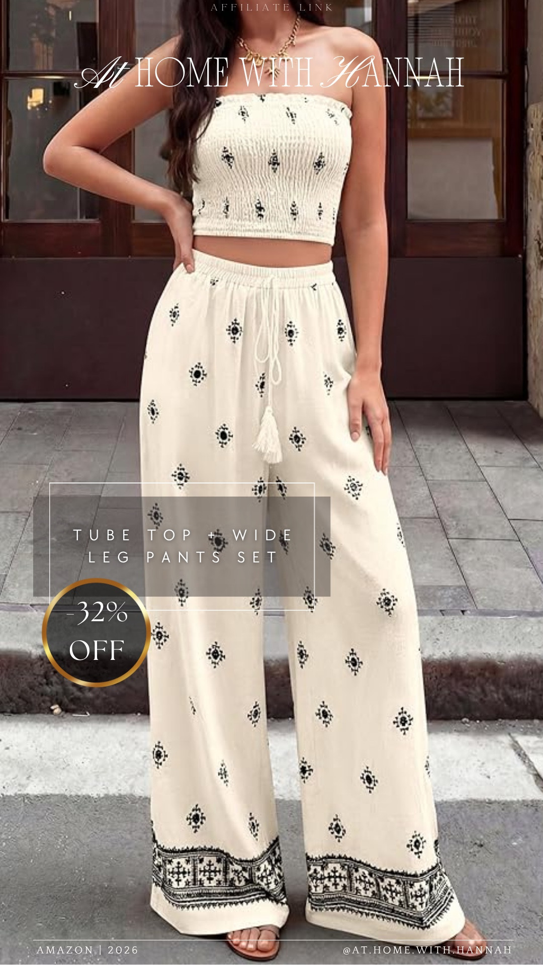 cream two-piece set • vacation outfit idea • Amazon fashion deal

This is the kind of set I’d pack first for a warm-weather trip because it looks styled without needing much thought. The smocked tube top keeps it fitted up top, the wide-leg pants make it feel breezy and comfortable, and the black border print gives it that resort/outfit-you’d-wear-to-dinner feel. So cute for beach trips, summer nights, patio dinners, or vacation photos.

If you’re shopping for:
• cream two-piece set
• vacation dinner outfit
• resort wear set
• Amazon matching set
• wide leg pants set
• summer outfit deal
• beach vacation outfit
• easy summer outfit

Linked here while the deal is showing 🤍



•
•
cream two piece set • tube top wide leg pants set • resort wear outfit • vacation dinner outfit • Amazon fashion deal • beach vacation outfit • summer matching set • printed pants set • easy summer outfit • warm weather outfit

#AmazonFashionFinds #VacationOutfitIdeas #ResortWear #TwoPieceSet #SummerStyle
#ltkstyle #ltkfinds

#LTKootd #LTKSaleAlert #LTKSeasonal