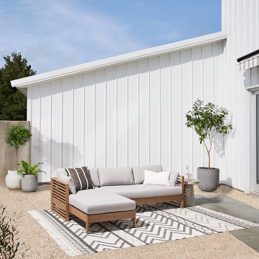 Santa Fe Slatted Outdoor 2-Piece Chaise Sectional | West Elm (US)
