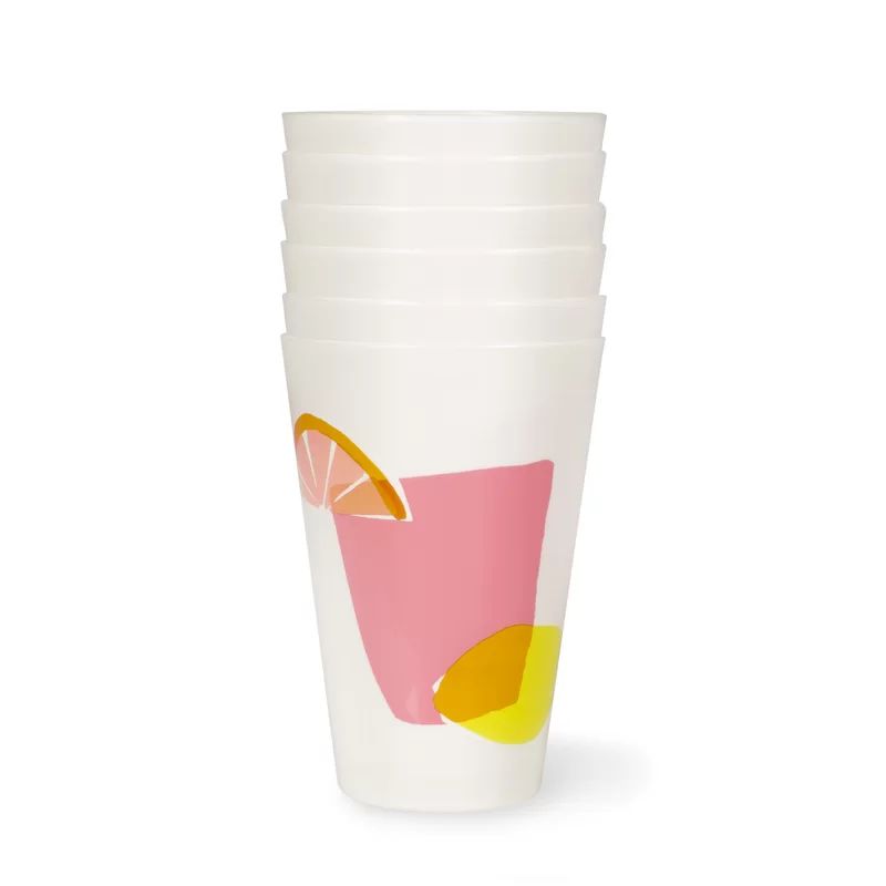 Citrus Celebration 14 oz. Plastic Drinking Glass (Set of 6) | Wayfair North America