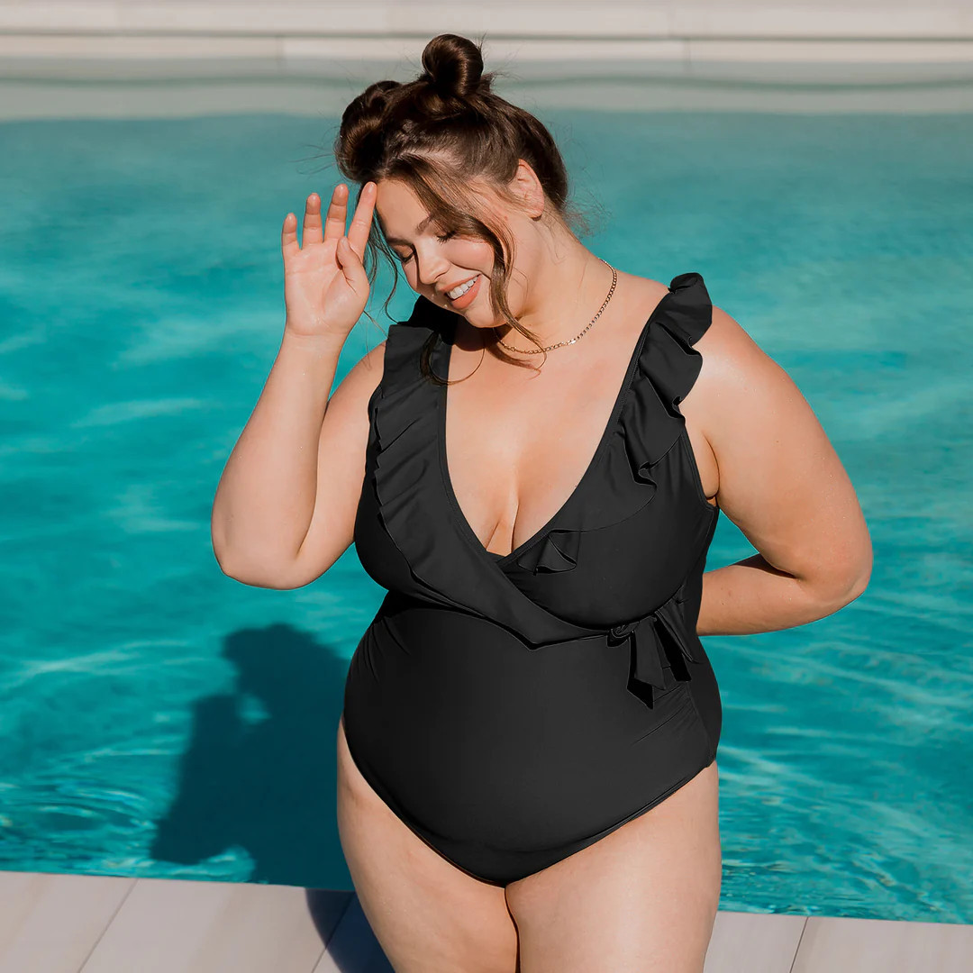Nursing & Maternity One Piece Wrap Swimsuit | Kindred Bravely