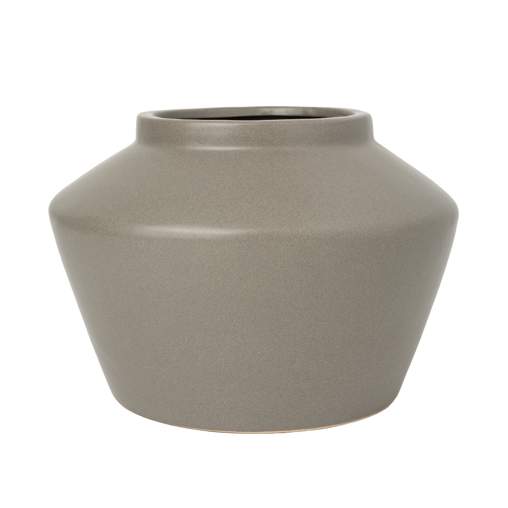 Better Homes & Gardens Angular Gray Ceramic Decorative Vase, 6" | Walmart (US)