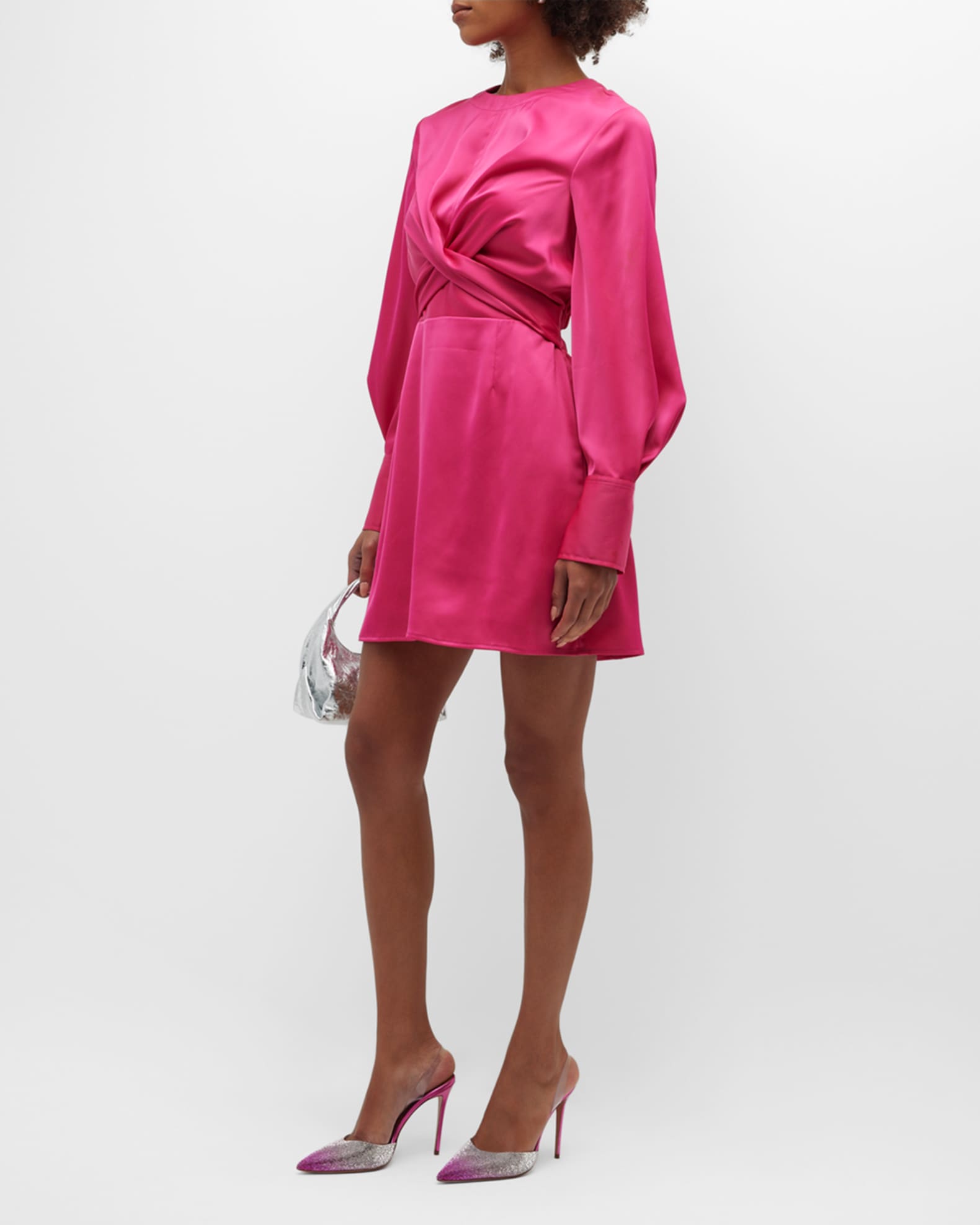 Staud Crosshill Satin Mini Dress | Neiman Marcus