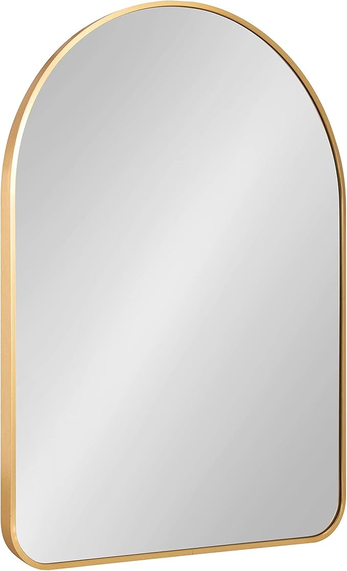 Kate and Laurel Zayda Arch Wall Mirror; 20 x 28; Gold; Metal Framed Minimalist Arched Mirror with... | Amazon (US)