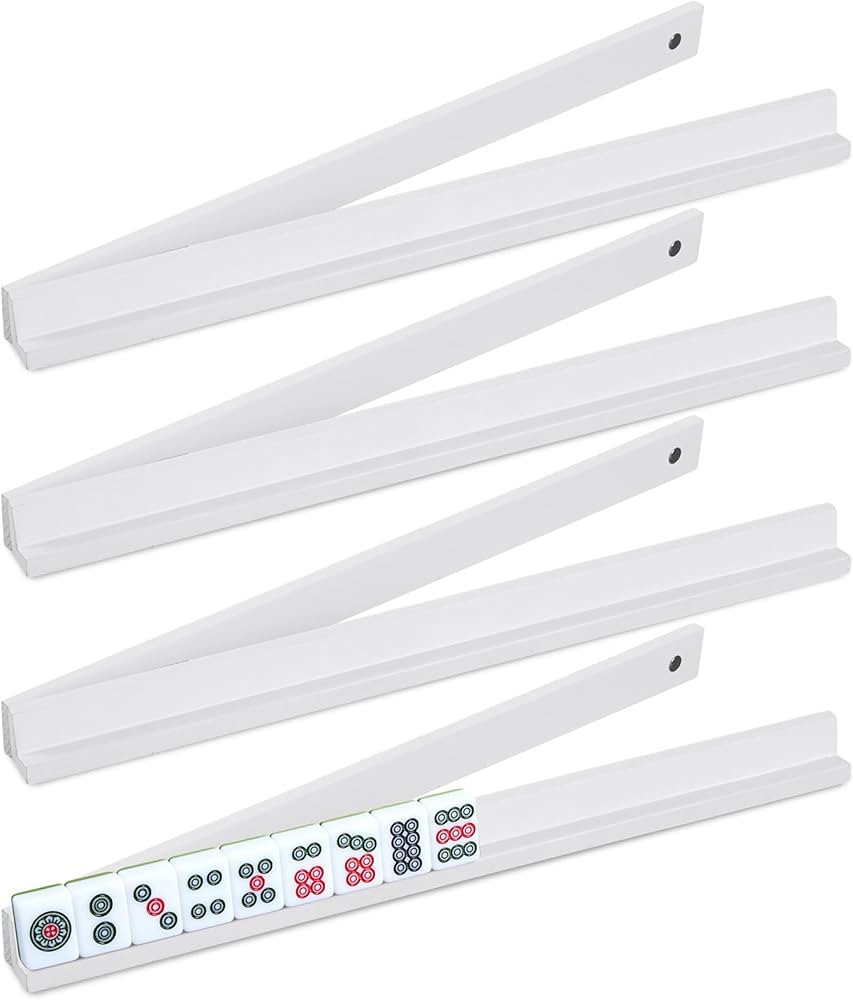 Soulchen 4 Sets Wooden Mahjong Racks with Magnetic Pushers American Mahjong Tile Rack Set 14.9inc... | Amazon (US)