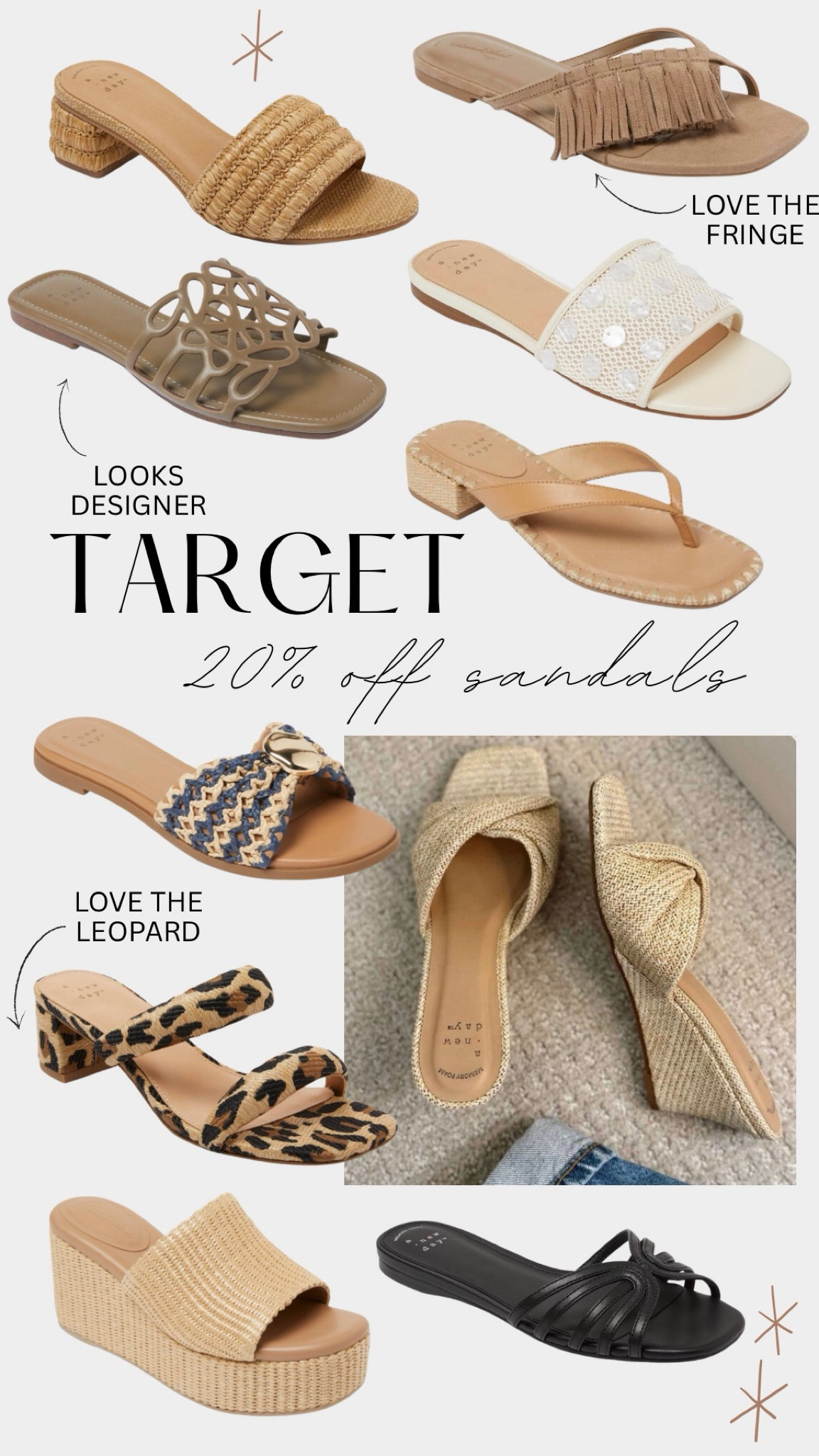 Target sandals sake
20% off sandal shoes


#LTKootd #LTKSeasonal #LTKSaleAlert