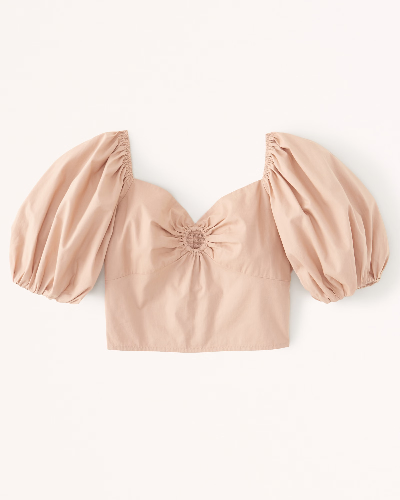 Puff Sleeve Poplin O-Ring Top | Abercrombie & Fitch (US)