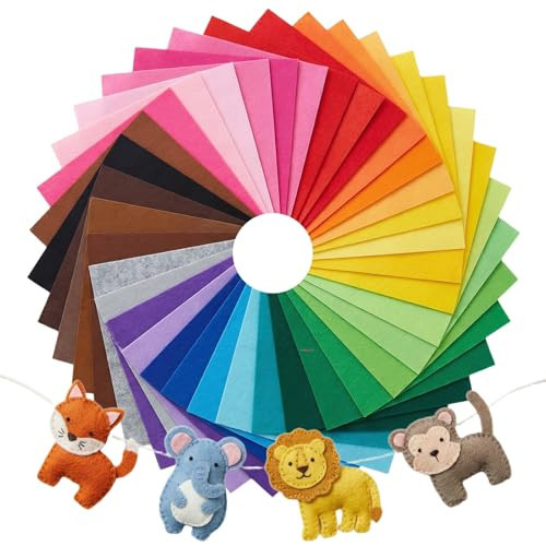 Ayssny 40PCS Felt Fabric Sheets, 8 x 12 inch Assorted Colors Fabric Sheets Squares Non Woven Felt Pack for Crafts DIY Sewing Patchwork Art Project | Amazon (US)