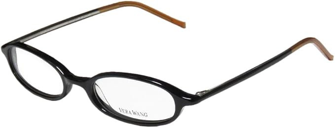 Vera Wang V134 Womens/Ladies Oval Full-rim Eyeglasses/Glasses (47-17-136, Black / Caramel) | Amazon (US)