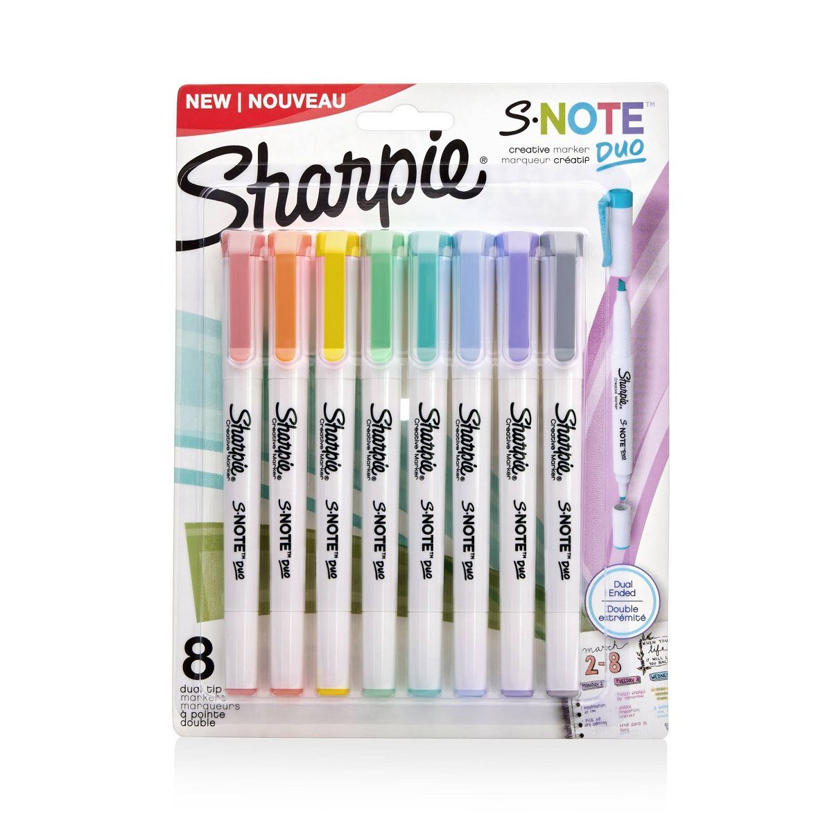 Sharpie S-Note 8pk Dual Tip Creative Highlighters Assorted Colors | Target